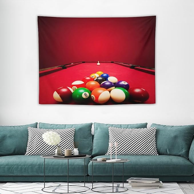 ZhiRain Billiard Tapestry Wall Hanging Recreational Indoor Billiards Game Printed Tapestries Home Decor for Living Room Bedroom Farmhouse Apartment Dorm 30"x40"