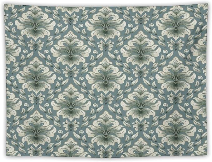 ZhiRain Retro Damask Tapestry Wall Hanging Gothic Vintage Baroque Classic Pattern Tapestries Home Decor for Living Room Bedroom Farmhouse Apartment Dorm 30"x40"