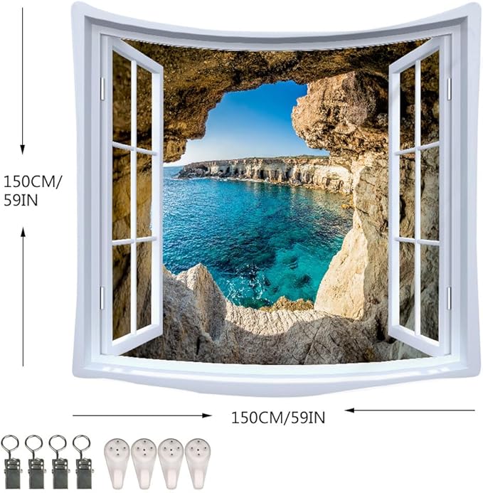 XIUYINHS Nature Forest Tapestry,Scenery Wall Tapestres,Mountain Tree Tapestry,for Home Office Dorm Indoor and Outdoor Decoration Large Size 59"(W) x59(L) GTCH(77)