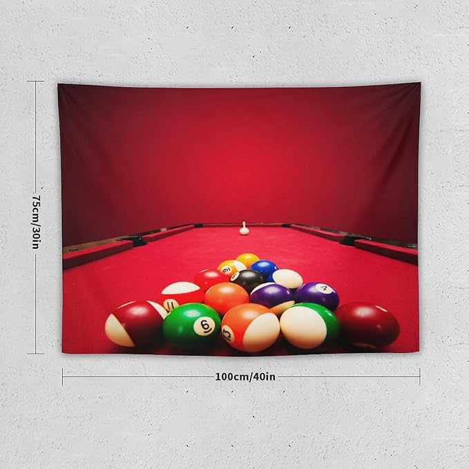 ZhiRain Billiard Tapestry Wall Hanging Recreational Indoor Billiards Game Printed Tapestries Home Decor for Living Room Bedroom Farmhouse Apartment Dorm 30"x40"