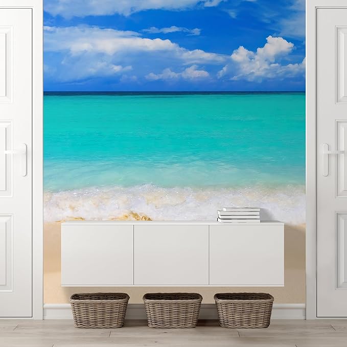 wall26 Word Paradise on Beach Concept Travel Background - Removable Wall Mural Self-Adhesive Large Wallpaper - 96x48 inches