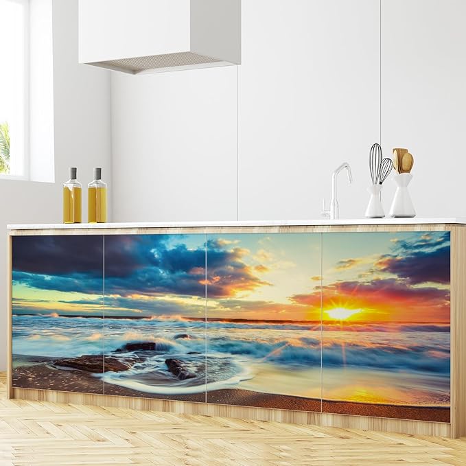 wall26 Beautiful Cloudscape Over The Sea, Sunrise Shot Removable Wall Mural Self-Adhesive Large Wallpaper - 48x72 inches