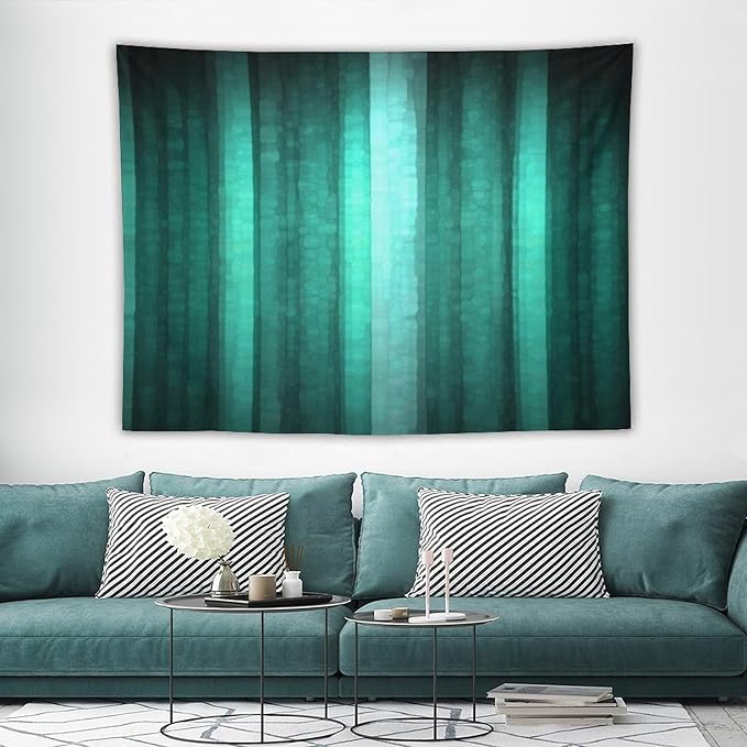 ZhiRain Teal Tapestry Wall Hanging Cool Glass Texture Ombre Turquoise Abstract Modern Tapestries Home Decor for Living Room Bedroom Apartment Farmhouse Dorm 60"x80"
