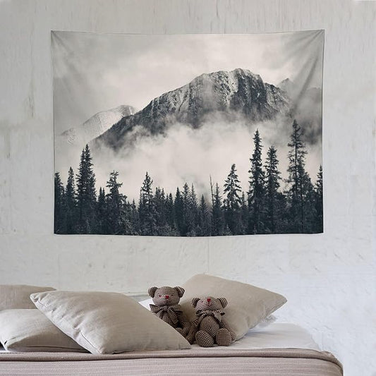 ZhiRain National Parks Tapestry Wall Hanging Canadian Smokey Mountain Cliff Outdoors Scenery Tapestries Home Decor for Living Room Bedroom Apartment Farmhouse Dorm 30"x40"
