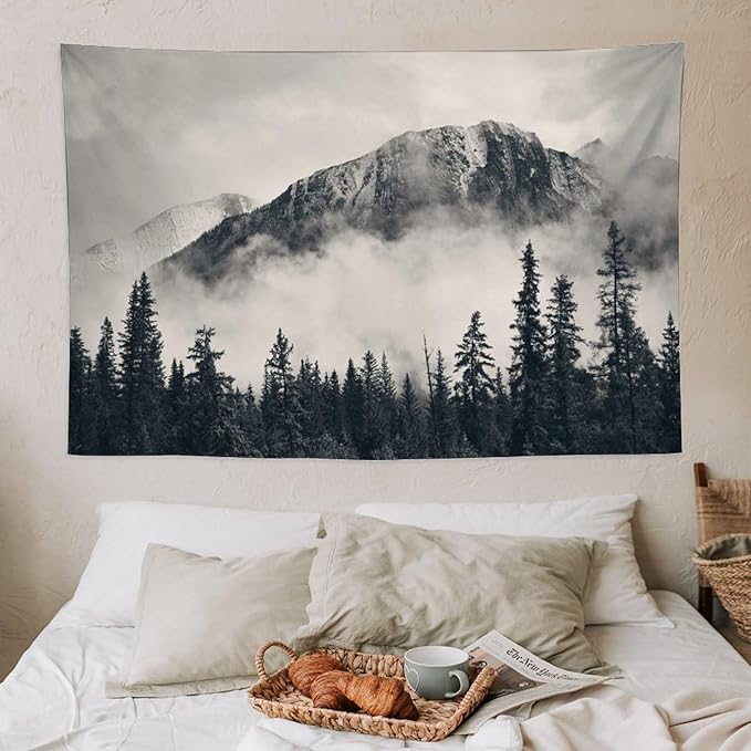 ZhiRain National Parks Tapestry Wall Hanging Canadian Smokey Mountain Cliff Outdoors Scenery Tapestries Home Decor for Living Room Bedroom Apartment Farmhouse Dorm 40"x60"