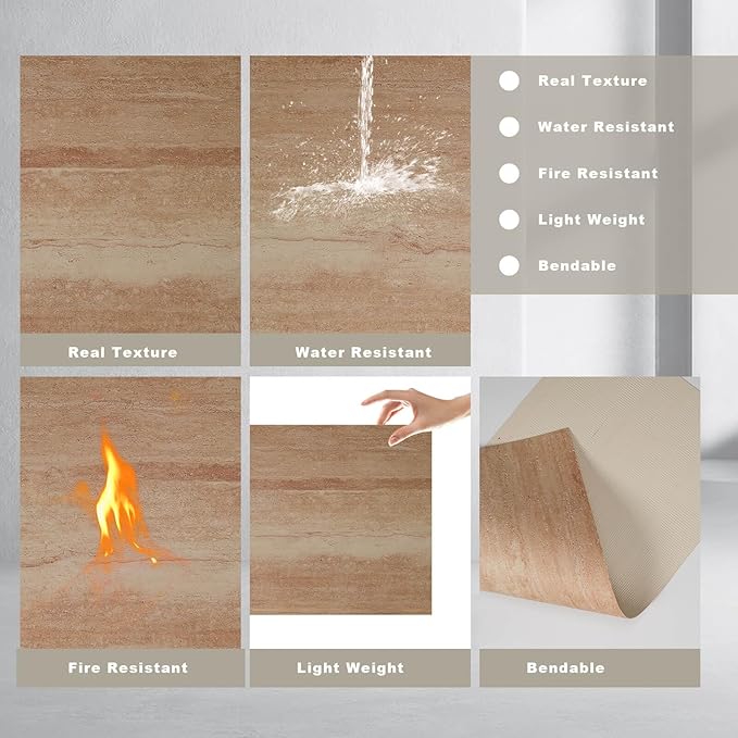 3D Wall Panels - 4PCS 47.2"x23.6" Faux Stone Wall Covering - MCM Modified Clay Material for Home Art, Accent Brick, Modern Exterior/Interior Decoration, Covering 31 sq.ft TV#2