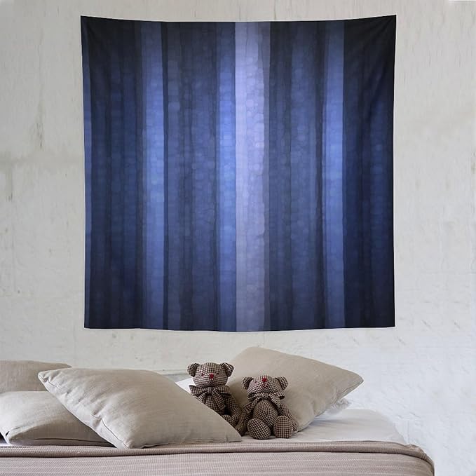 ZhiRain Navy Blue Tapestry Wall Hanging Abstract Modern Navy Blue Cool Glass Texture Ombre Tapestries Home Decor for Living Room Bedroom Apartment Farmhouse Dorm 60"x60"