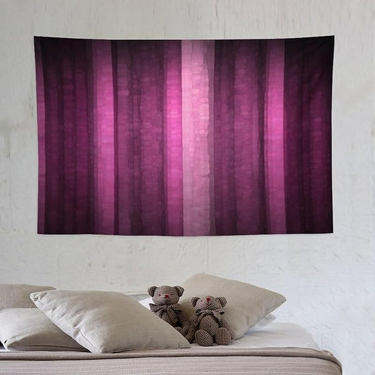 ZhiRain Pink Striped Tapestry Wall Hanging Hot Pink Neon Cute Abstract Mosaic Glass Texture And Dark Stripe Art Tapestries Home Decor for Living Room Bedroom Apartment Farmhouse 40"x60"