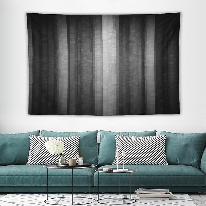 ZhiRain Black Grey Tapestry Wall Hanging Cool Glass Texture Ombre Abstract Modern Elegant Tapestries Home Decor for Living Room Bedroom Apartment Farmhouse Dorm 60"x90"
