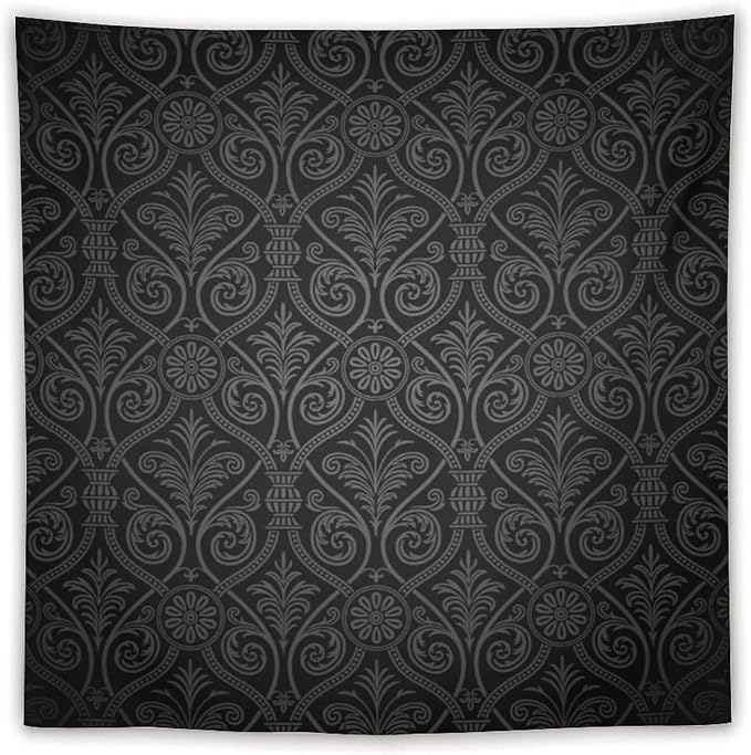 ZhiRain Damask Tapestry Wall Hanging Antique Baroque Pattern with Mild Ombre Shade Gothic Victorian Style Tapestries Home Decor for Living Room Bedroom Farmhouse Apartment Dorm 60"x60"