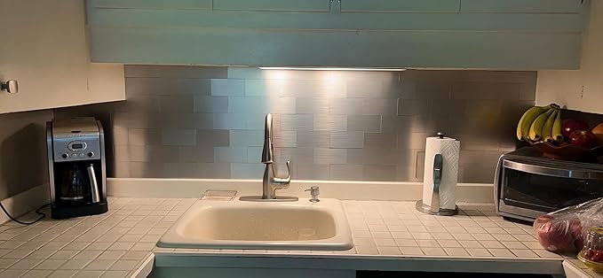 Yipscazo 2026 New Upgrade Peel and Stick backsplash 3 x 6 Inches 3D PVC Composite Wall Tile Stick on Backsplash Tile for Kitchen Bathroom, Laundry Room, Fireplace(Metal Composite, 32 Pieces)