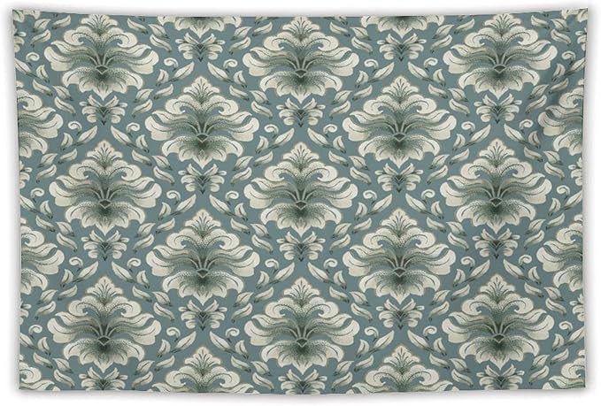 ZhiRain Retro Damask Tapestry Wall Hanging Gothic Vintage Baroque Classic Pattern Tapestries Home Decor for Living Room Bedroom Farmhouse Apartment Dorm 40"x60"