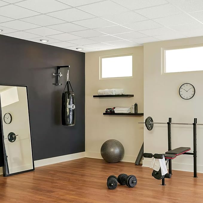 Armstrong Ceiling Tiles; 2x2 Ceiling Tiles - 16 pc White; Acoustic Ceilings for Suspended Grid; Random Textured 935