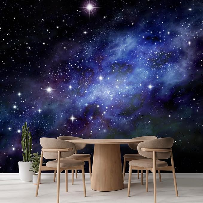 wall26 Imaginary Background of deep Space and Star Field Removable Wall Mural Self-Adhesive Large Wallpaper - 66x96 inches