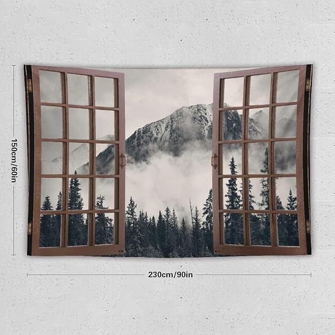 ZhiRain National Parks Landscape Tapestry Wall Hanging Canadian Smokey Mountain Cliff Outdoors Scenery Tapestries Home Decor for Living Room Bedroom Apartment Farmhouse Dorm 60"x90"