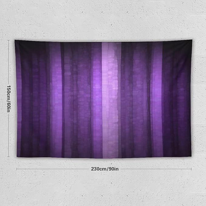 ZhiRain Purple Striped Tapestry Wall Hanging Abstract Mosaic Glass Texture And Dark Stripe Modern Neon Purple Art Tapestries Home Decor for Living Room Bedroom Apartment Farmhouse 60"x90"
