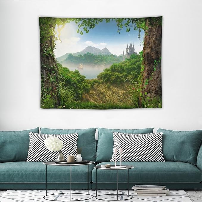 ZhiRain Fantasy Forest Tapestry Wall Hanging Beautiful Enchanting Fairy Tale Woodland Tapestries Home Decor for Living Room Bedroom Farmhouse Apartment Dorm 30"x40"