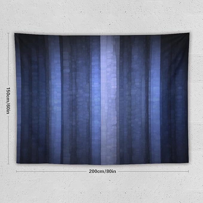 ZhiRain Navy Blue Tapestry Wall Hanging Abstract Modern Navy Blue Cool Glass Texture Ombre Tapestries Home Decor for Living Room Bedroom Apartment Farmhouse Dorm 60"x80"