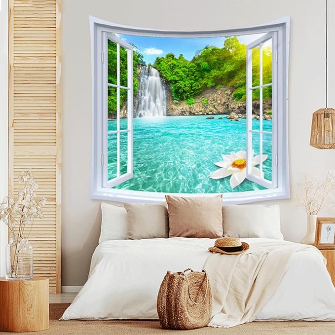 XIUYINHS Nature Forest Tapestry,Scenery Wall Tapestries,Mountain Tree Tapestry,for Home Office Dorm Indoor and Outdoor Decoration Large Size 59"(W) x59(L) GTCH(67)