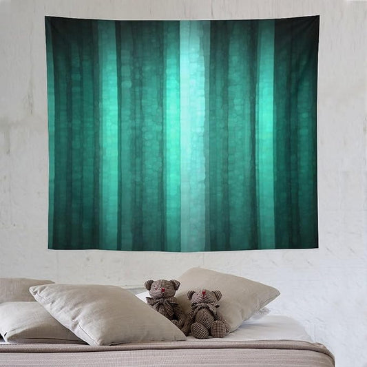 ZhiRain Teal Tapestry Wall Hanging Cool Glass Texture Ombre Turquoise Abstract Modern Tapestries Home Decor for Living Room Bedroom Apartment Farmhouse Dorm 50"x60"