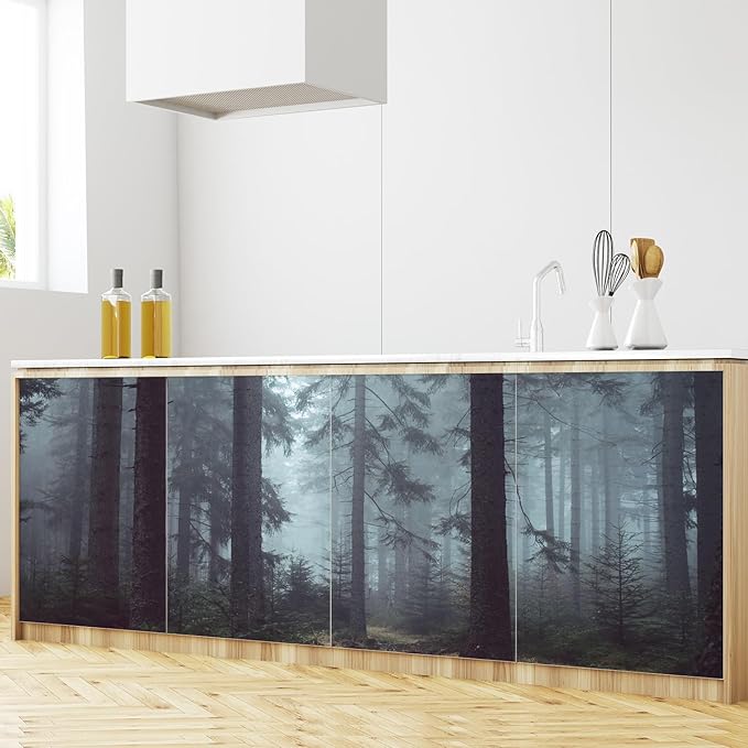 wall26 Foggy Pin Forest Removable Wall Mural | Self-Adhesive Large Wallpaper - 48x72 inches