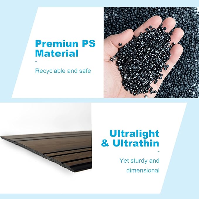 Art3d 4-Pack Glue-On Wall Panels, Wood Grain Texture Interior Wall Decor, 104"x12" Recycled Polystyrene Wainscoting Panels, Low Emission for Living Room Bedroom,Natural Walnut