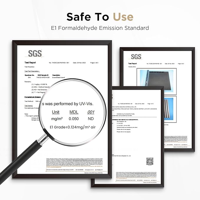 Wood Slat Acoustic Panels, 94" x 12.6" Each Soundpoof Wooden Slat Wall Panel - White Oak, 4 Pack
