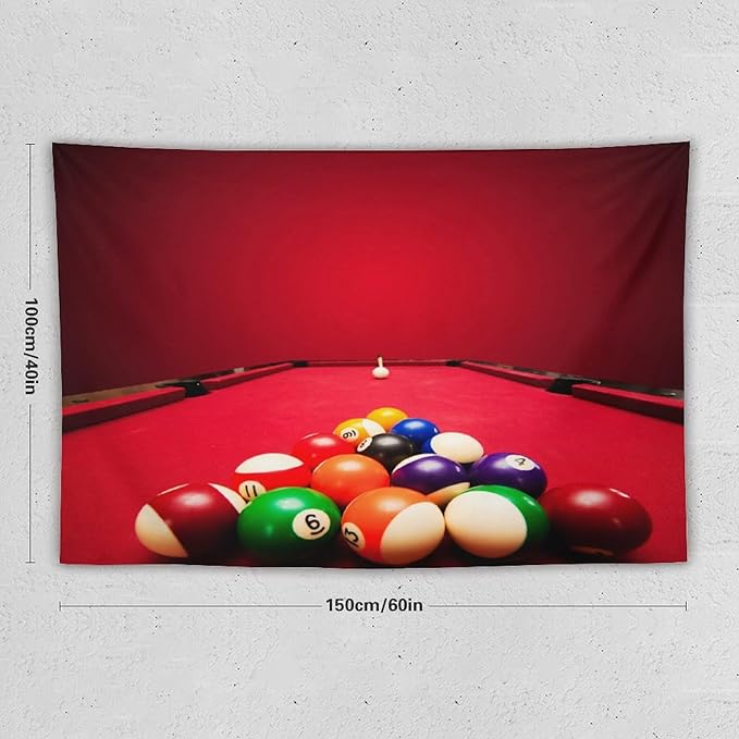 ZhiRain Billiard Tapestry Wall Hanging Recreational Indoor Billiards Game Printed Tapestries Home Decor for Living Room Bedroom Farmhouse Apartment Dorm 40"x60"