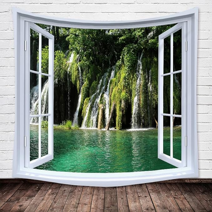 XIUYINHS Nature Forest Tapestry Scenery Wall Mountain Tree Tapestry,for Home Office Dorm Indoor and Outdoor Decoration Large Size 59" W x59 L GTCH(76)