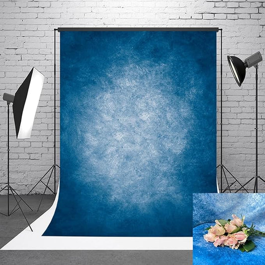 10x10ft Dark Blue Gradient Portrait Photo Backdrops Bright Center Abstract Photography Backdrop for Studio Photo Booth Prop Banner Decor Background