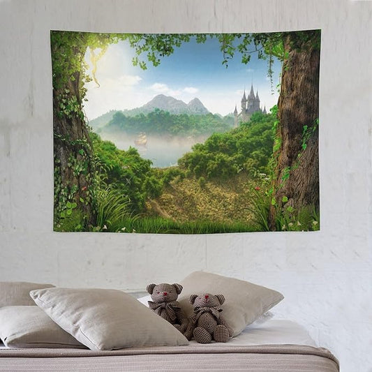 ZhiRain Fantasy Forest Tapestry Wall Hanging Beautiful Enchanting Fairy Tale Woodland Tapestries Home Decor for Living Room Bedroom Farmhouse Apartment Dorm 30"x40"
