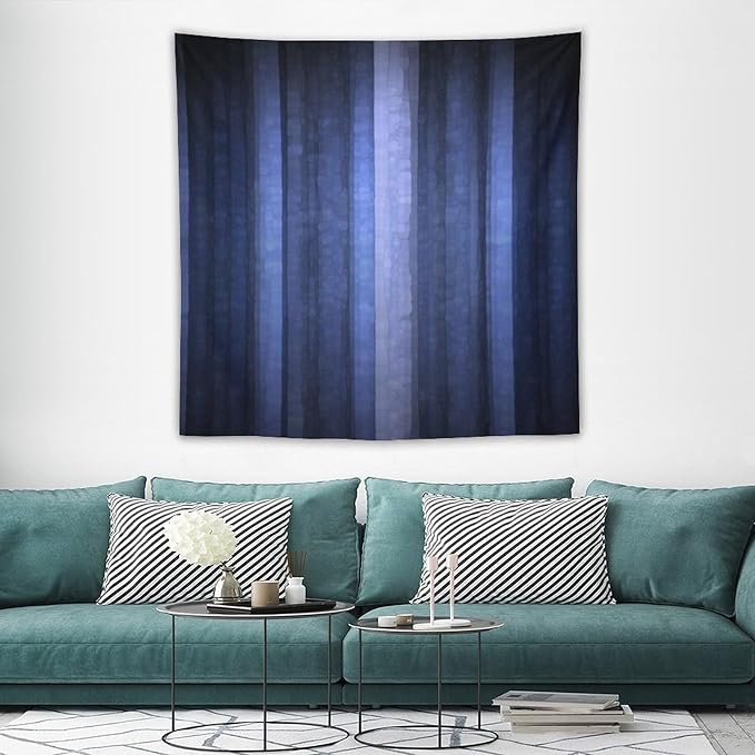 ZhiRain Navy Blue Tapestry Wall Hanging Abstract Modern Navy Blue Cool Glass Texture Ombre Tapestries Home Decor for Living Room Bedroom Apartment Farmhouse Dorm 60"x60"
