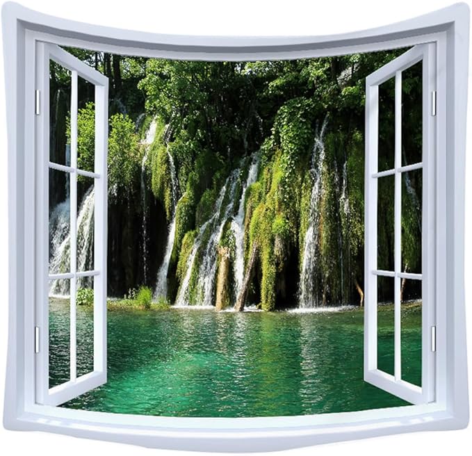 XIUYINHS Nature Forest Tapestry Scenery Wall Mountain Tree Tapestry,for Home Office Dorm Indoor and Outdoor Decoration Large Size 59" W x59 L GTCH(76)