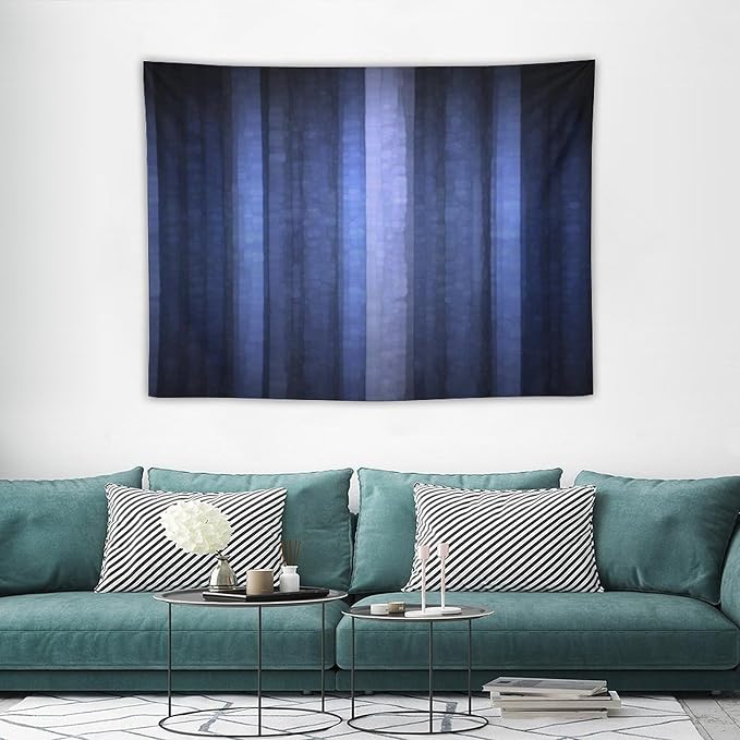 ZhiRain Navy Blue Tapestry Wall Hanging Abstract Modern Navy Blue Cool Glass Texture Ombre Tapestries Home Decor for Living Room Bedroom Farmhouse Apartment Dorm 30"x40"