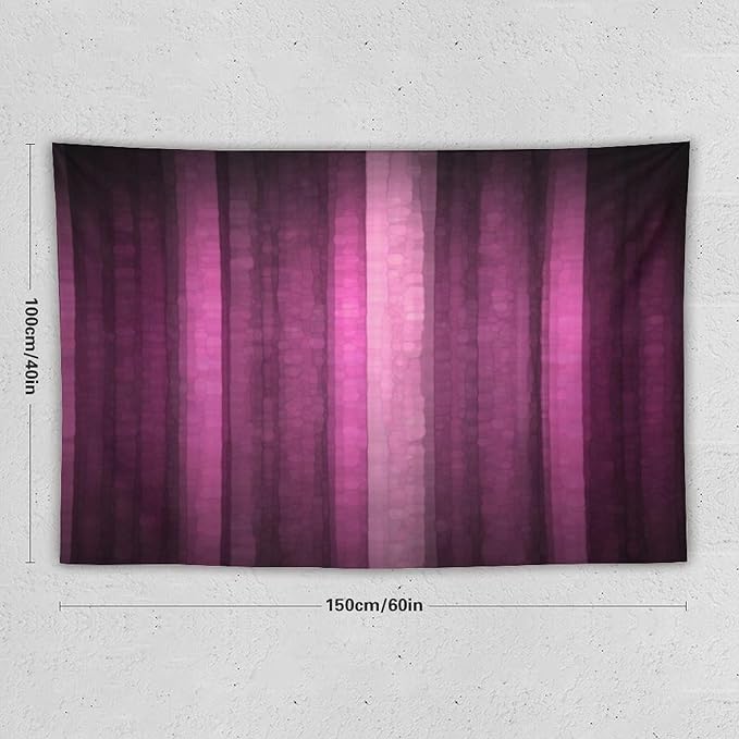 ZhiRain Pink Striped Tapestry Wall Hanging Hot Pink Neon Cute Abstract Mosaic Glass Texture And Dark Stripe Art Tapestries Home Decor for Living Room Bedroom Apartment Farmhouse 40"x60"