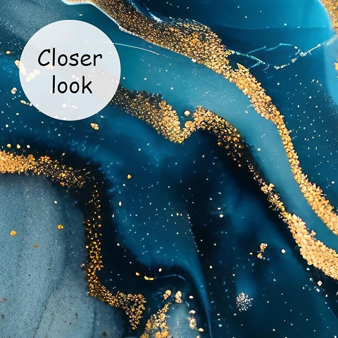 AFZEVEB-Blue and Gold Marble Wallpaper Abstract Art Wall murals for Bedroom 136"x96" (Not Peel and Stick)