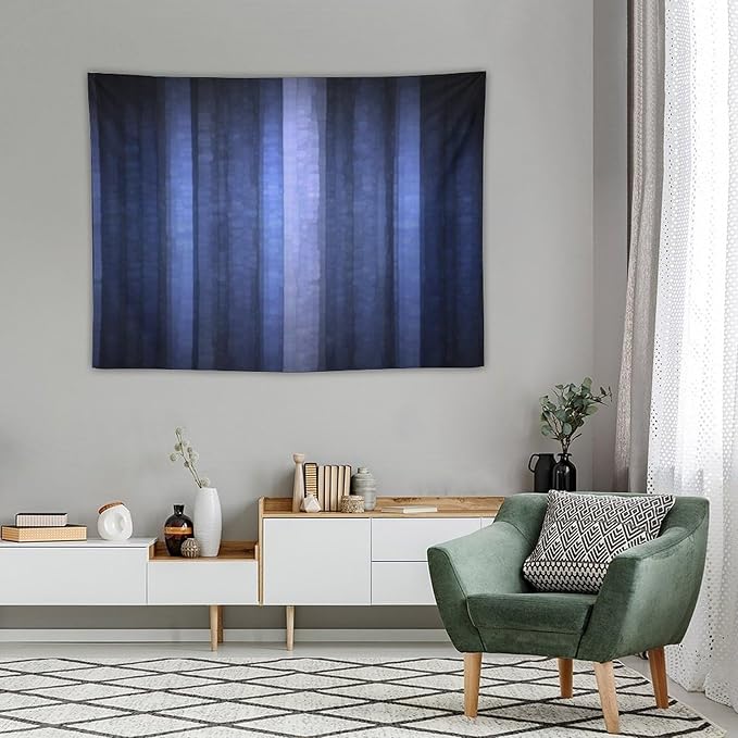 ZhiRain Navy Blue Tapestry Wall Hanging Abstract Modern Navy Blue Cool Glass Texture Ombre Tapestries Home Decor for Living Room Bedroom Farmhouse Apartment Dorm 30"x40"