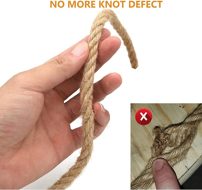 100 Feet 8mm Jute Twine, Heavy Duty Jute Rope, Natural Hemp Rope for DIY Arts Crafts, Gardening, Bundling，Home Decorating, Cat Scratching Post