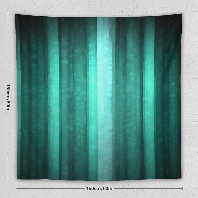 ZhiRain Teal Tapestry Wall Hanging Cool Glass Texture Ombre Turquoise Abstract Modern Tapestries Home Decor for Living Room Bedroom Apartment Farmhouse Dorm 60"x60"
