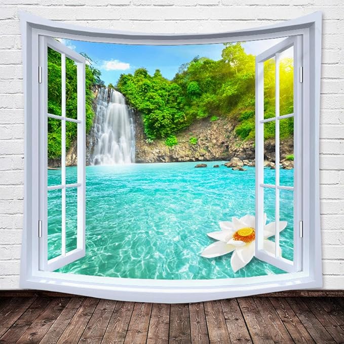 XIUYINHS Nature Forest Tapestry,Scenery Wall Tapestries,Mountain Tree Tapestry,for Home Office Dorm Indoor and Outdoor Decoration Large Size 59"(W) x59(L) GTCH(67)