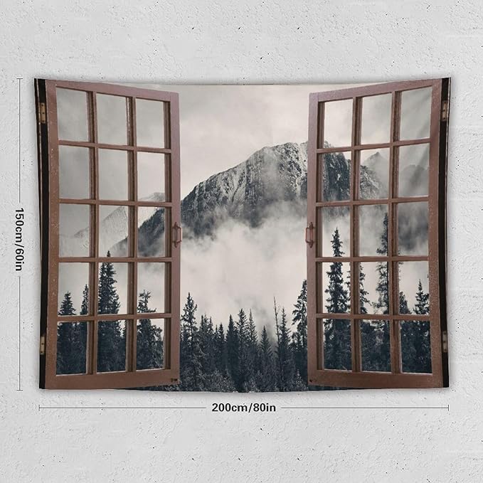 ZhiRain National Parks Landscape Tapestry Wall Hanging Canadian Smokey Mountain Cliff Outdoors Scenery Tapestries Home Decor for Living Room Bedroom Apartment Farmhouse Dorm 60"x80"