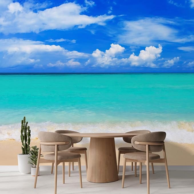 wall26 Word Paradise on Beach Concept Travel Background - Removable Wall Mural Self-Adhesive Large Wallpaper - 100x144 inches