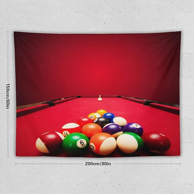 ZhiRain Billiard Tapestry Wall Hanging Recreational Indoor Billiards Game Printed Tapestries Home Decor for Living Room Bedroom Farmhouse Apartment Dorm 60"x80"