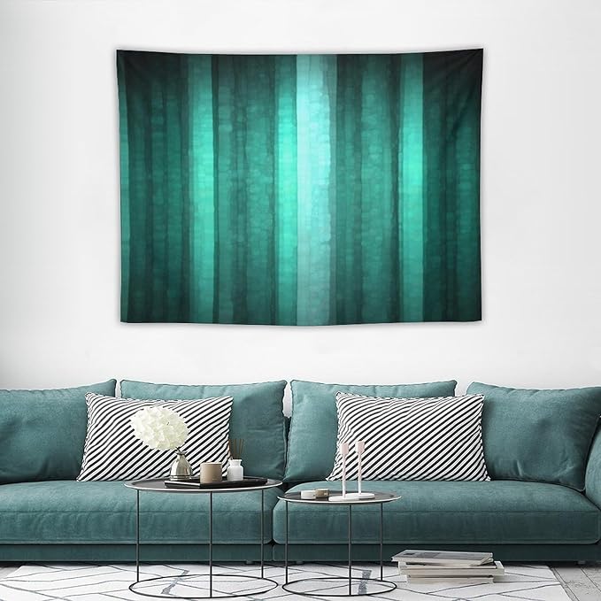 ZhiRain Teal Tapestry Wall Hanging Cool Glass Texture Ombre Turquoise Abstract Modern Tapestries Home Decor for Living Room Bedroom Apartment Farmhouse Dorm 30"x40"