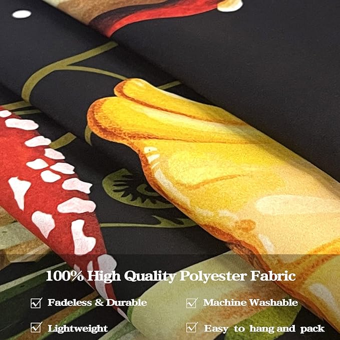 Zussun Red Mushroom Tapestry Moon Star Tapestries for Bedroom Aesthetic Starry Night Green Plant Tapastrys Wall Hanging Butterfly Snail Frog Wall Tapestry for Living Room Dorm (Black, 90" x 68")