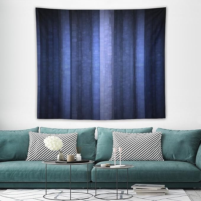 ZhiRain Navy Blue Tapestry Wall Hanging Abstract Modern Navy Blue Cool Glass Texture Ombre Tapestries Home Decor for Living Room Bedroom Apartment Farmhouse Dorm 50"x60"