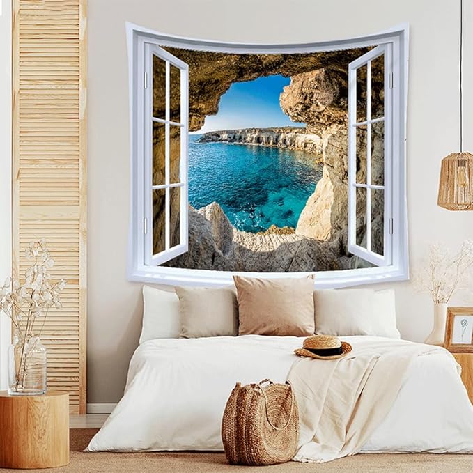 XIUYINHS Nature Forest Tapestry,Scenery Wall Tapestres,Mountain Tree Tapestry,for Home Office Dorm Indoor and Outdoor Decoration Large Size 59"(W) x59(L) GTCH(77)