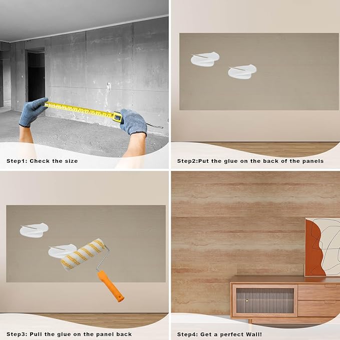 3D Wall Panels - 4PCS 47.2"x23.6" Faux Stone Wall Covering - MCM Modified Clay Material for Home Art, Accent Brick, Modern Exterior/Interior Decoration, Covering 31 sq.ft TV#2