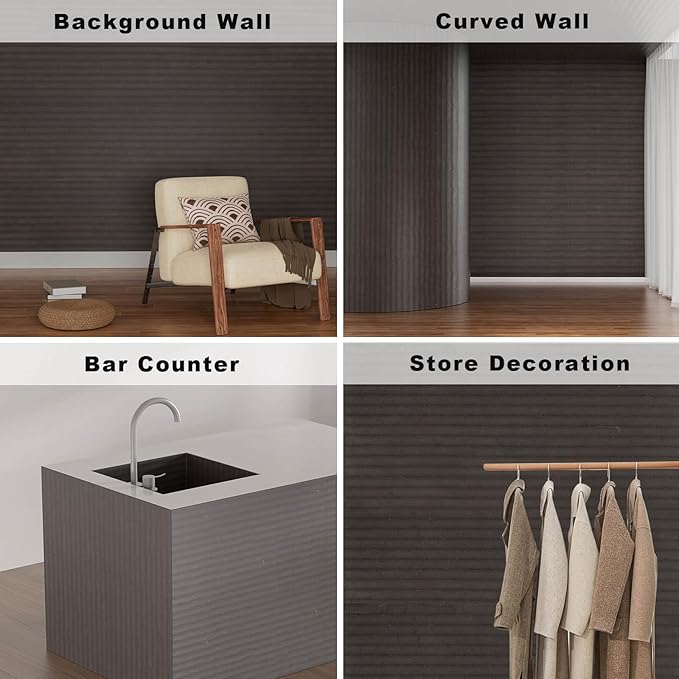 3D Wall Panels - 4PCS 47.2"x23.6" Faux Stone Wall Covering - MCM Modified Clay Material for Home Art, Accent Brick, Modern Exterior/Interior Decoration, Covering 31 sq.ft Texture Black