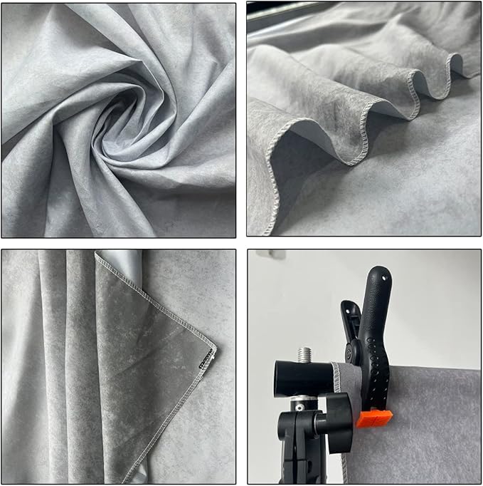 6x9ft Grey Portrait Photography Backdrops Solid Texture Abstract Photo Background for Photoshoot